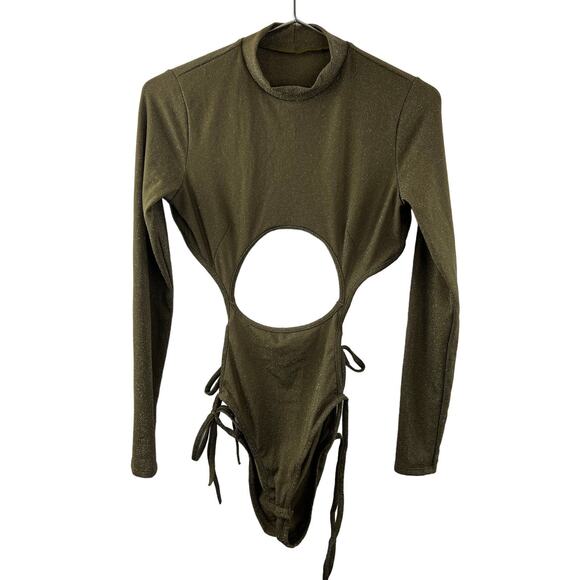 Savage X Green Sleep & Shine Teddy Bodysuit Mock Neck Classic Size Large L NEW - Picture 2 of 9